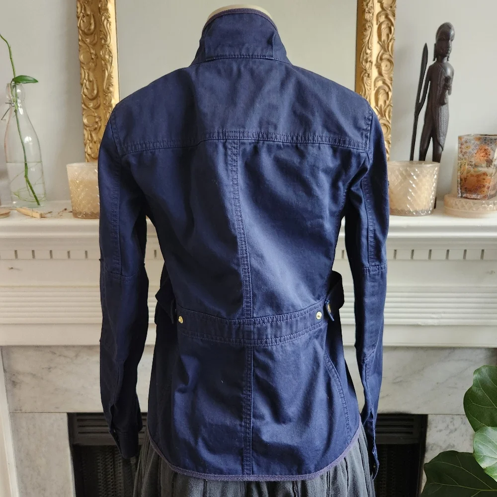 J. Crew Blue Relaxed Fit Boyfriend Field Jacket Size XS Preppy Heritage Military